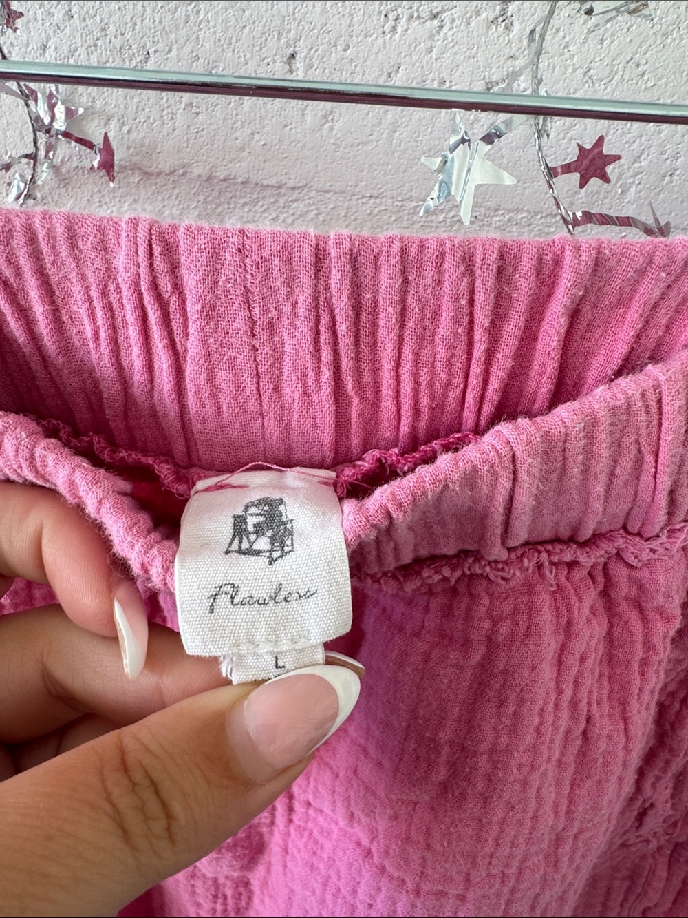 Pink 100% Cotton Elastic-Waist Women’s Shorts - Picture 3 of 4